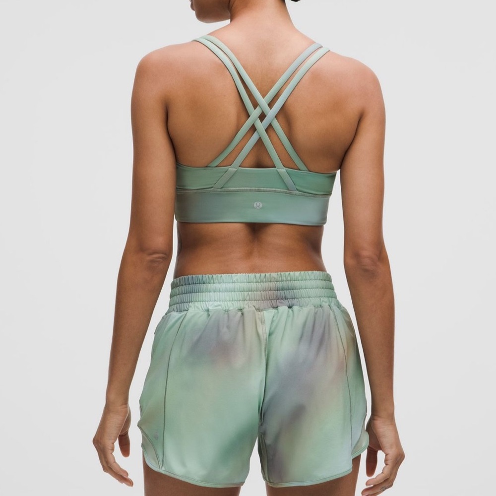 Lululemon Long Line Energy bra in Chroma Drift Green Multi, size 6 NWT - Picture 2 of 5